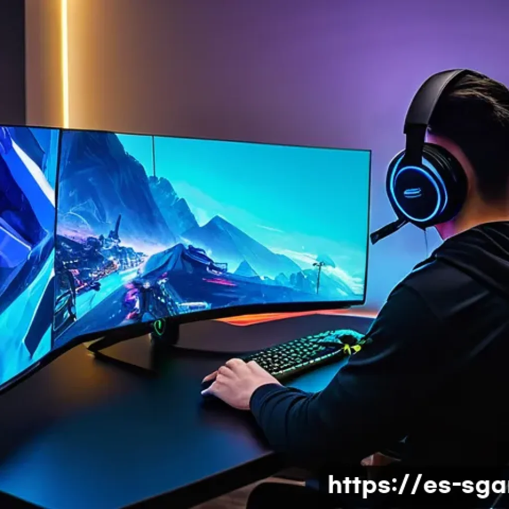 스포츠게임용 모니터 추천 - **Prompt:** A focused professional esports player, male or female, in their late teens to early twen...
