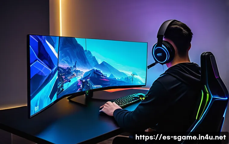 스포츠게임용 모니터 추천 - **Prompt:** A focused professional esports player, male or female, in their late teens to early twen...